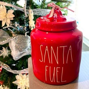 Rae Dunn SANTA FUEL Christmas canister